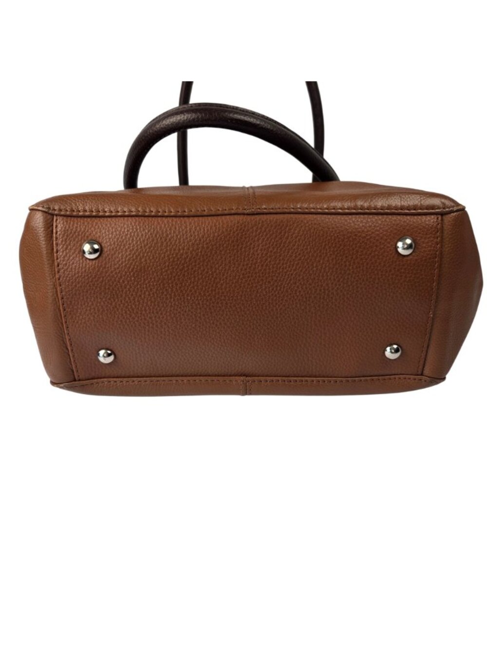 Tignanello Pebbled Leather Shoulder Bag 2 tone Brown - Picture 3 of 15